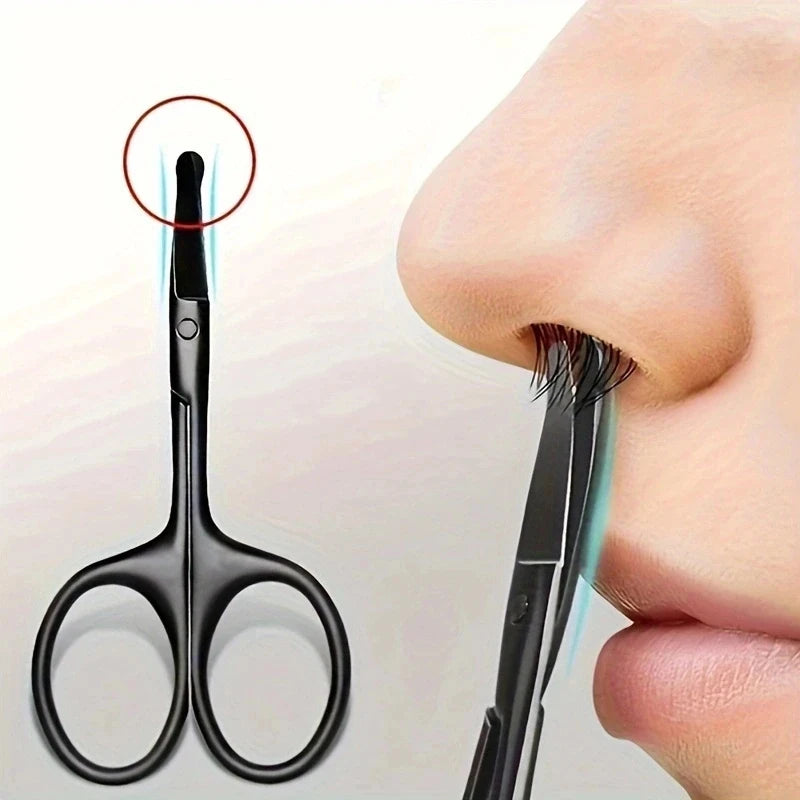 Round Head Safety Nose Hair Scissors – Stainless Steel Grooming Scissors PLUSH
