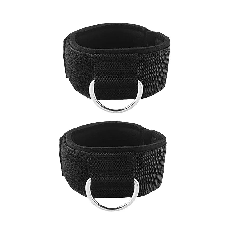 2pcs D-Ring Ankle Cuff Straps – Adjustable Gym Training Brace Ankle Cuff Straps PLUSH 2Pcs