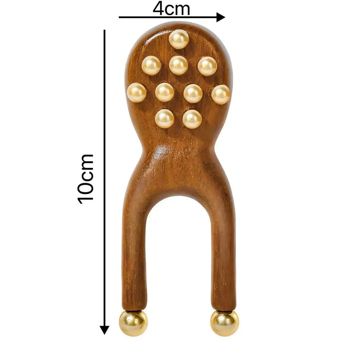Sandalwood Y-Shaped Facial Roller – 12 Brass Beads Guasha Tool Facial Massage Roller PLUSH
