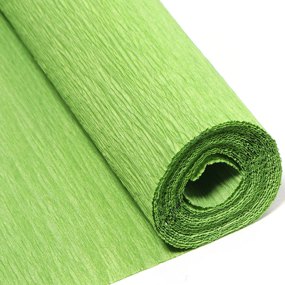 Wrinkled Paper Ribbon Roll 2.5m – DIY Gift & Party Décor Paper Craft Ribbon PLUSH green