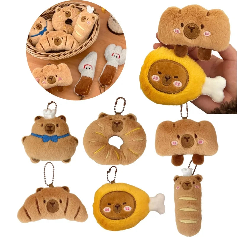 Cute Capybara Bread Plush Keychain – Funny Animal Bag Charm Plush Keychain Charm PLUSH