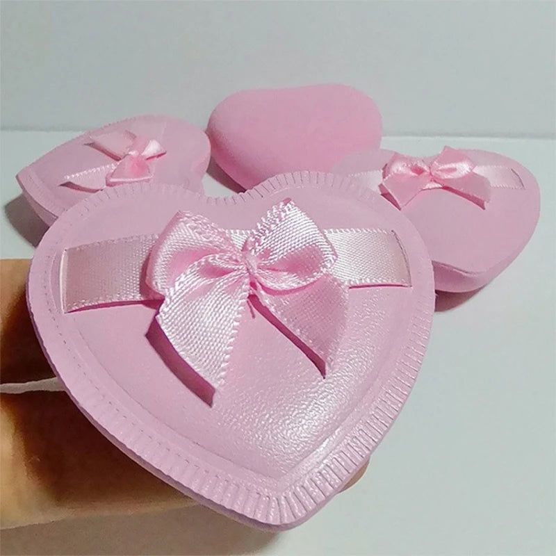 Heart Bow Air Cushion Powder Puff – Dry & Wet Use | Purple Makeup Powder Puff PLUSH Pink 1Pc