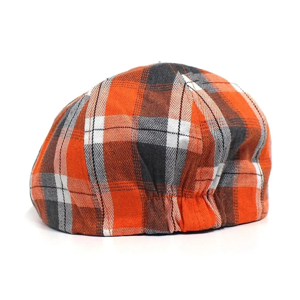 Women's Plaid Newsboy Beret Cap – Lightweight Octagonal Hat Newsboy Beret Cap PLUSH