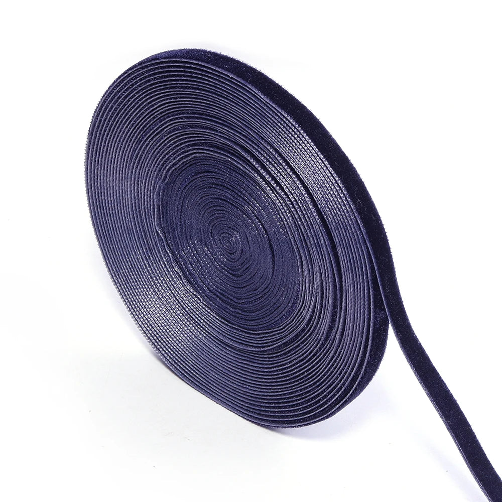 Navy Blue Velvet Ribbon Single Face Flocking 5/10 Yards DIY Velvet Craft Ribbon PLUSH 6mm 10yards mm