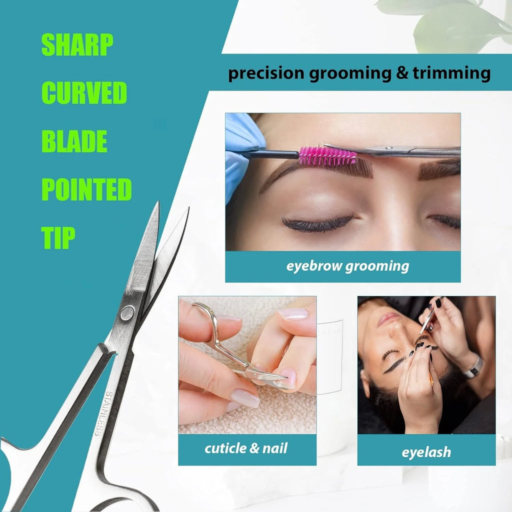 Curved Grooming Scissors – Eyebrow, Beard & Nose Hair Kit Grooming Scissors Kit PLUSH