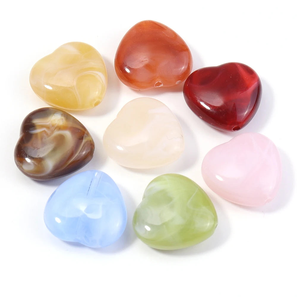 30pcs Dual Color Heart Acrylic Spacer Beads – DIY Jewelry Acrylic Spacer Beads PLUSH