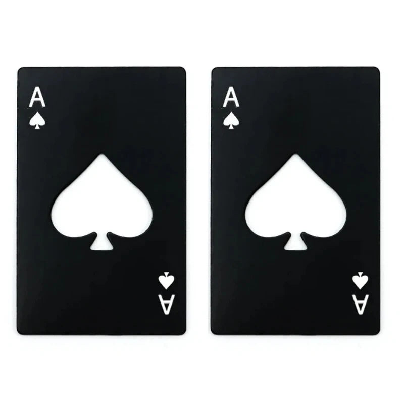 Stainless Steel Credit Card Bottle Opener – Spades Design Bottle Opener PLUSH Black 2pcs