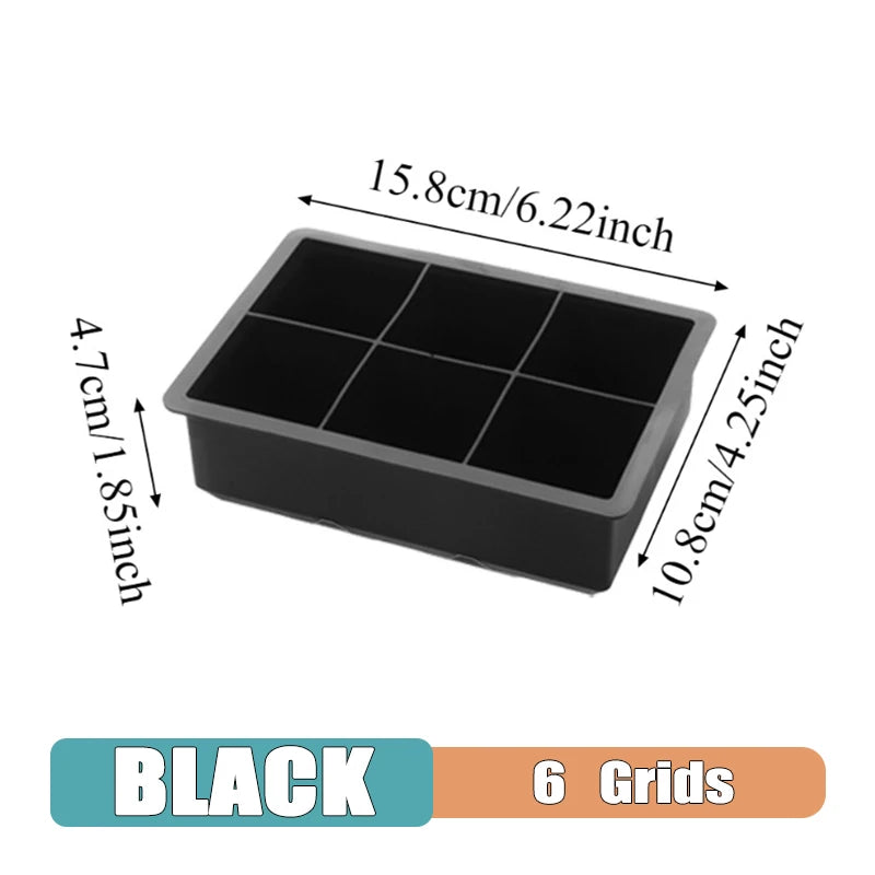 Silicone Ice Cube Tray Mold – Grid Design for DIY Ice Silicone Ice Tray PLUSH 6Grids