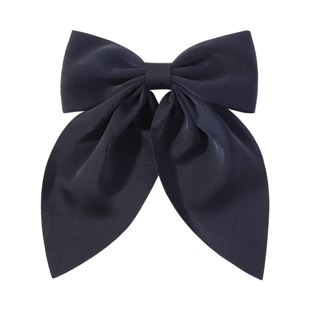Double Sided Satin Bow Hair Clip – Straight Clip Accessory Bow Hair Clip PLUSH