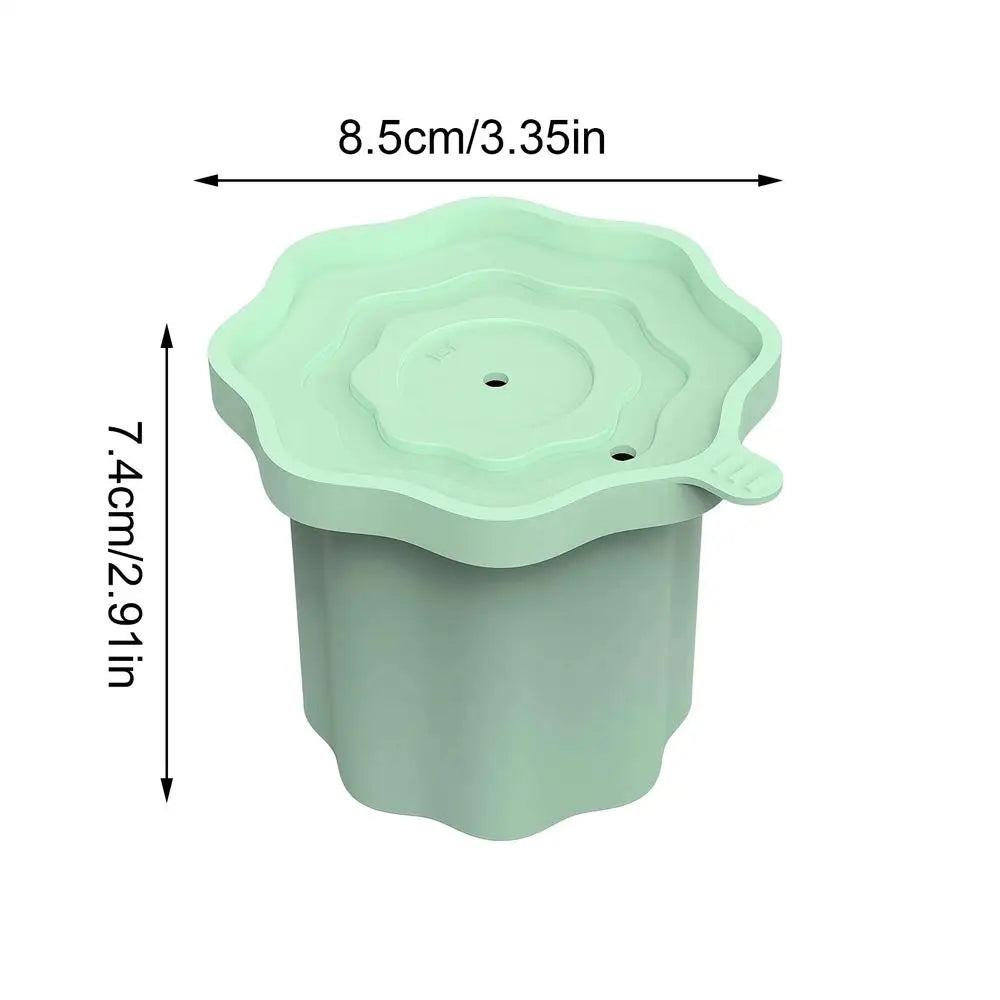 Silicone Cylinder Ice Mold with Lid – Cocktail & Whiskey Ice Maker Silicone Ice Mold PLUSH Green