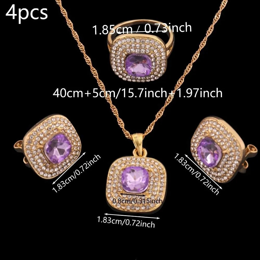 Baroque Crystal Rhinestone Bridal Jewelry Set – Necklace & Earrings Bridal Jewelry Set PLUSH