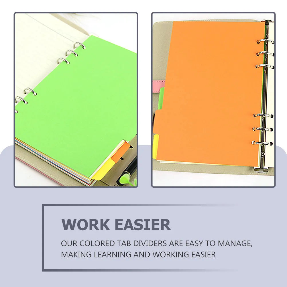 24pcs Colored Binder Dividers Tab Page Markers for Notebooks Binder Dividers PLUSH