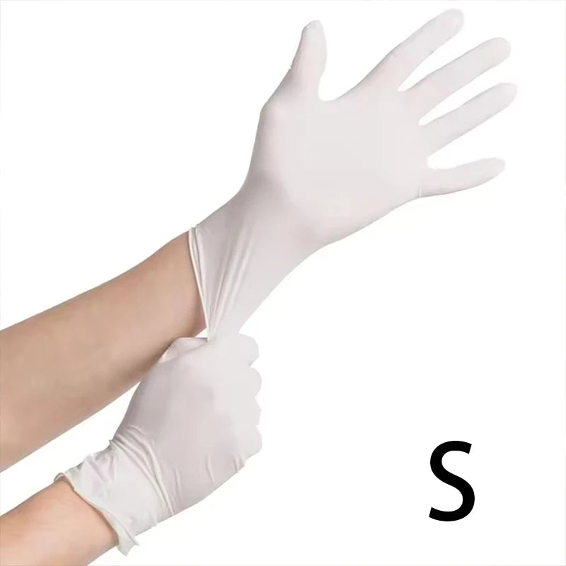 Disposable White Nitrile Gloves 20/50/100pcs – Kitchen & Pet Disposable Nitrile Gloves PLUSH S 100PCS