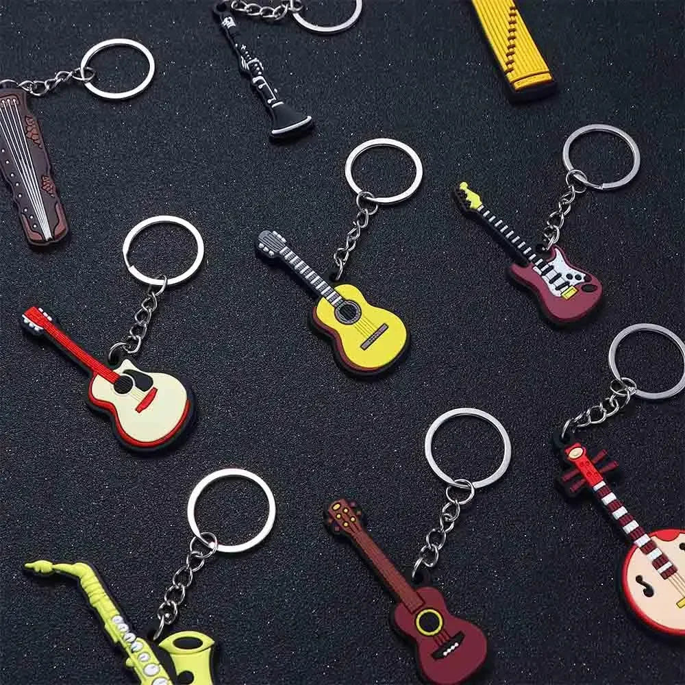 Musical Instrument Keychain – Guitar Violin Piano Pendant Novelty Keychain PLUSH
