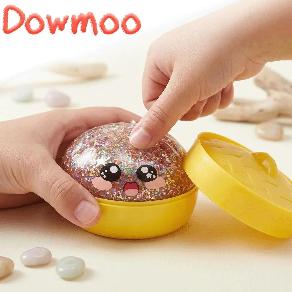 Glitter Dumplings Squishy Toy with Steamer | Slow Rise Fidget Squishy Fidget Toy PLUSH