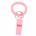 10pcs Spring Wristband Whistles – Colorful Plastic Sport Whistles Sport Wristband Whistle PLUSH Pink