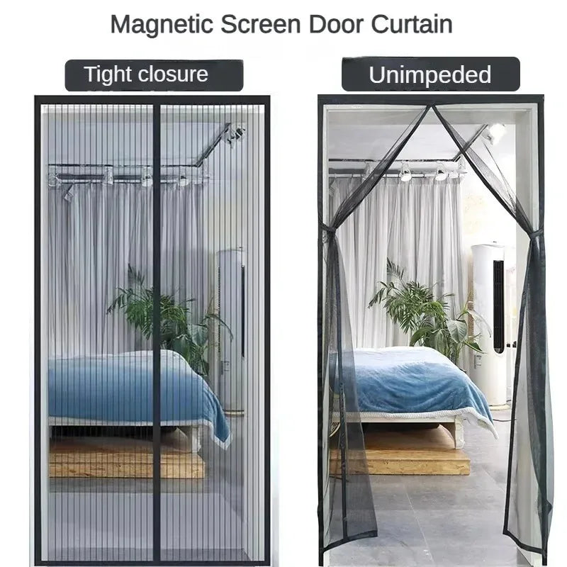 Magnetic Mesh Door Curtain – Auto-Close Insect & Fly Screen Magnetic Door Screen PLUSH