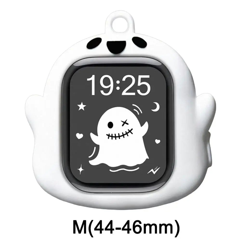Glow Ghost Silicone Case Apple Watch Series 8 9 10 11 Ultra Watch Protective Case PLUSH E