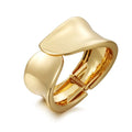 Irregular Wide Open Alloy Cuff Bangle – Gold & Silver Cuff Bangle PLUSH Gold-A