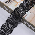 6cm Elastic Floral Lace Trim 2 Yards – DIY Sewing Craft Elastic Lace Trim PLUSH black 6cm