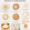 9-Piece Bohemian Handwoven Basket Wall Decor | Farmhouse Set Woven Wall Decor PLUSH 9Pcs