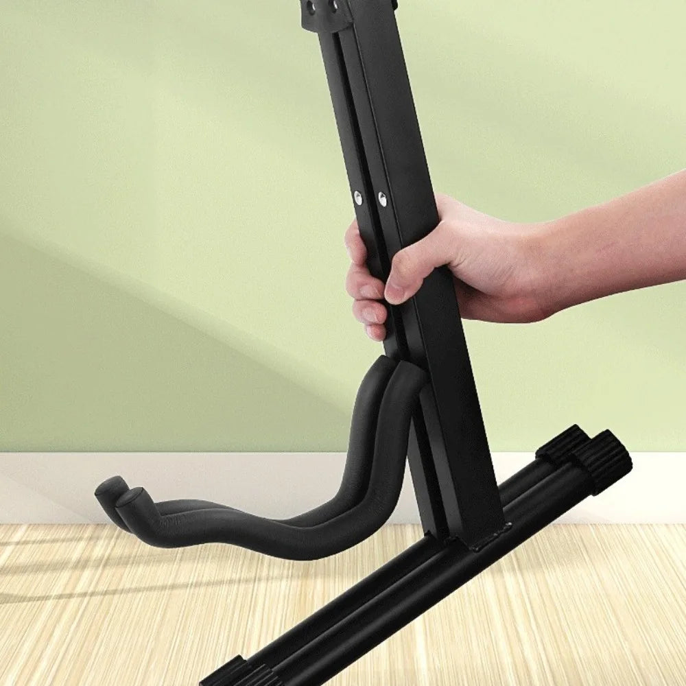 Metal A-Frame Guitar Stand – Portable Folding Floor Rack Guitar Floor Stand PLUSH
