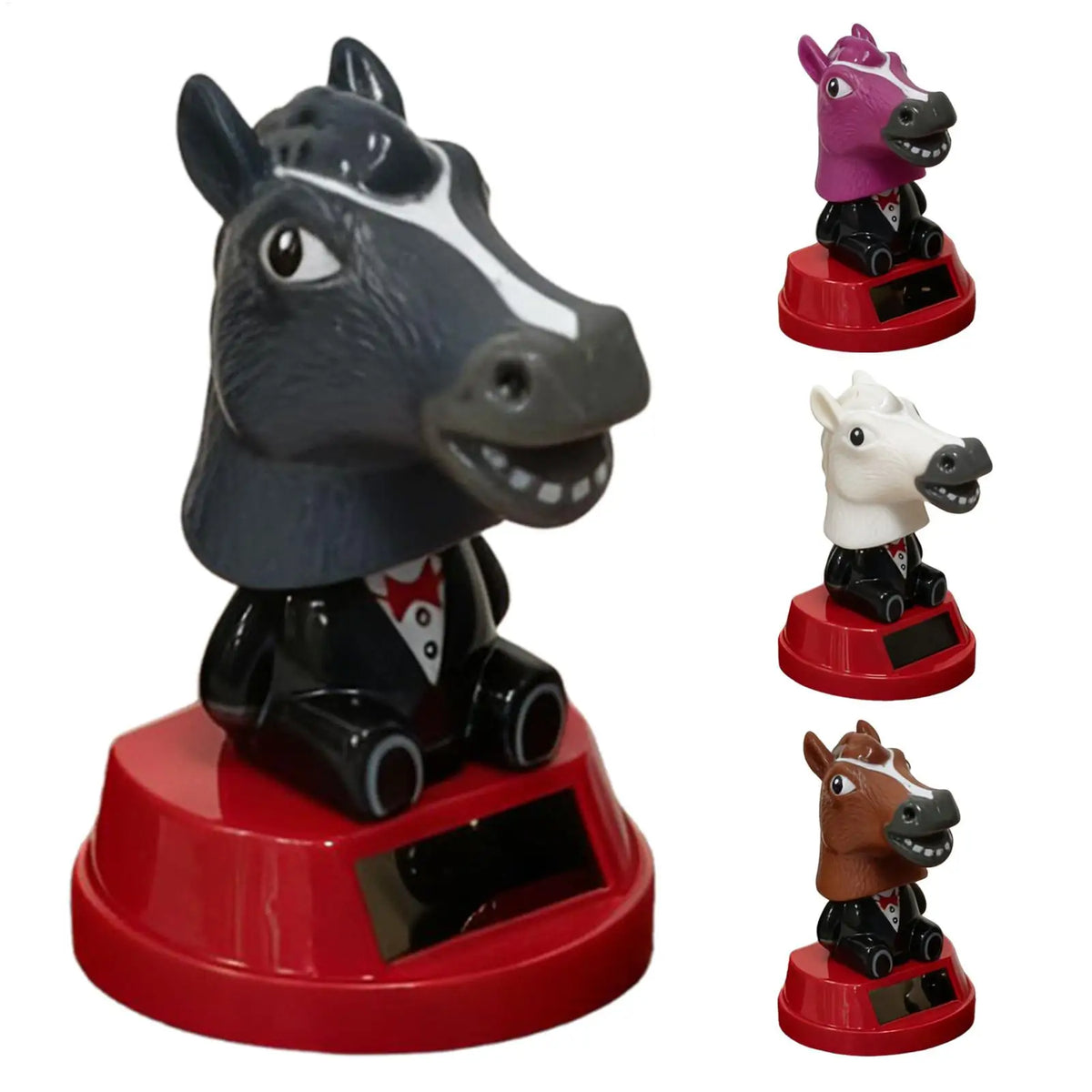 Solar Horse Bobblehead Car Dashboard Ornament | Shaking Figurine Car Dashboard Ornament PLUSH