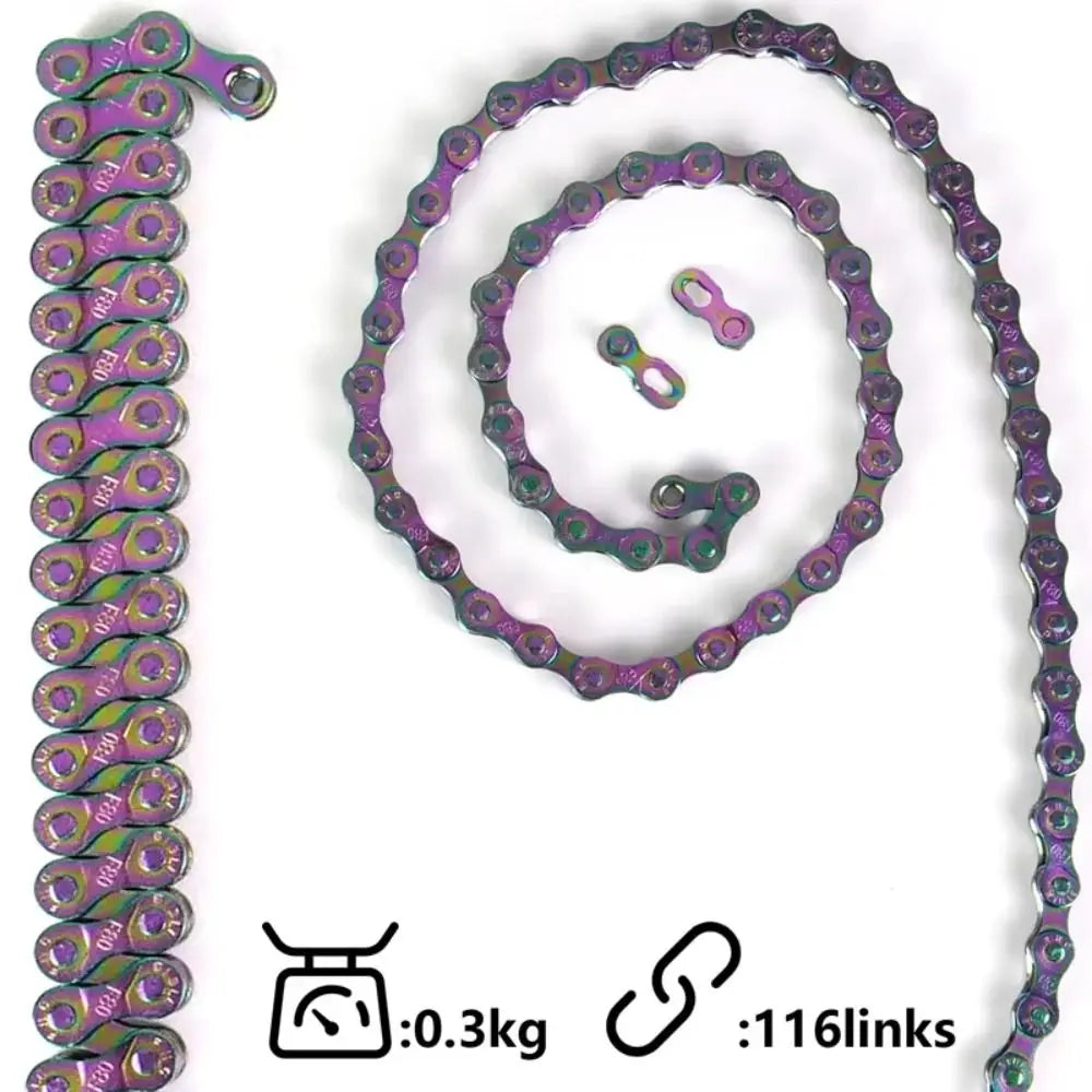 Rainbow 6/7/8 Speed Bike Chain 116 Links – Rust-Proof Bicycle Chain PLUSH