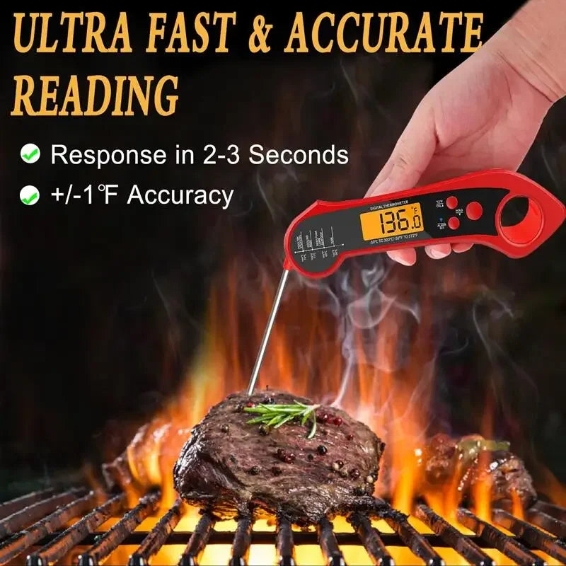 IP7 Double Probe Foldable Digital Meat Thermometer BBQ Digital Meat Thermometer PLUSH