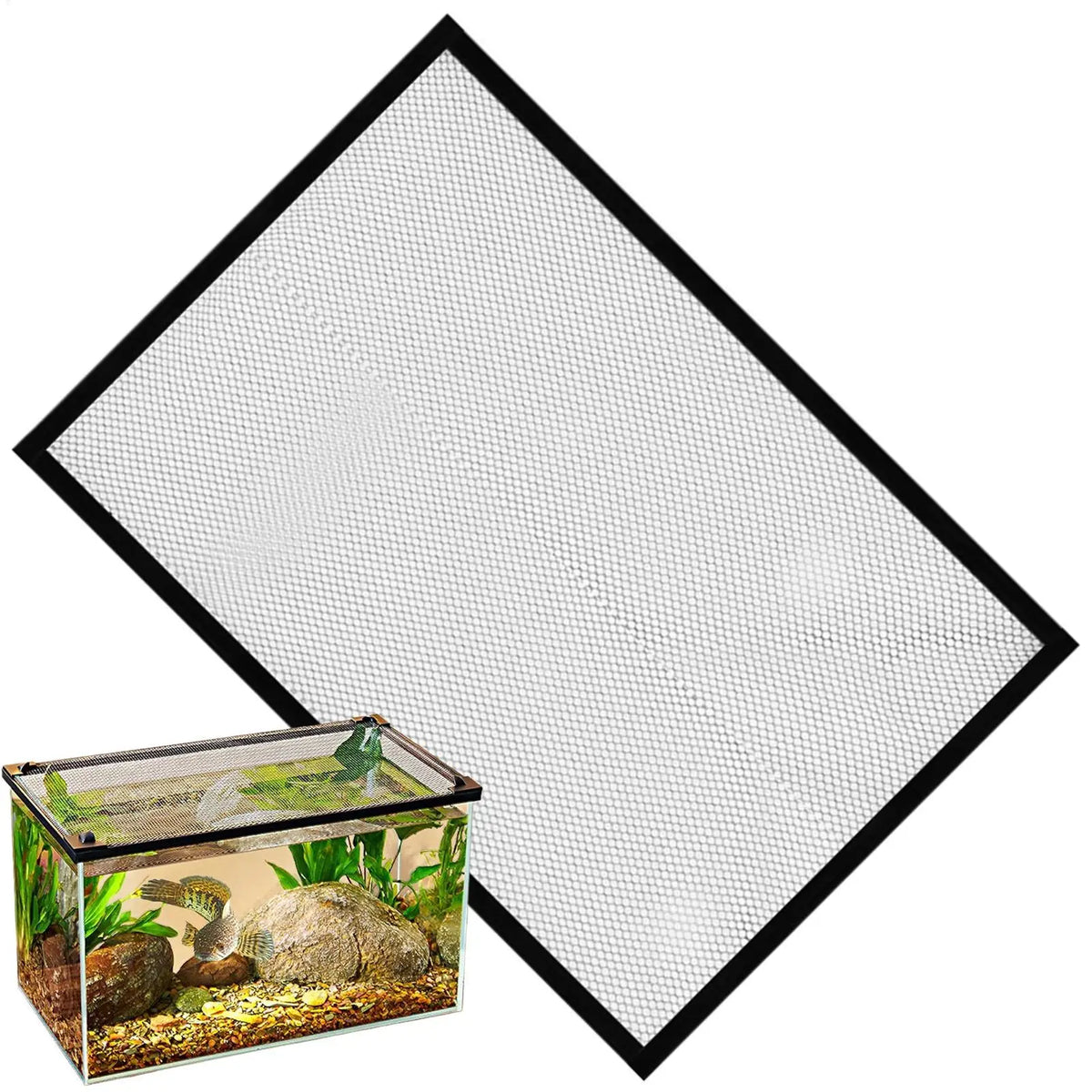 Magnetic Mesh Aquarium Lid – DIY Cut-to-Size Fish Tank Cover Aquarium Lid Cover PLUSH