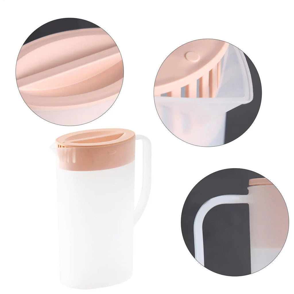 1.5L/2L Juice Pitcher with Lid & V-Shaped Spout | Cold Kettle Beverage Pitcher PLUSH