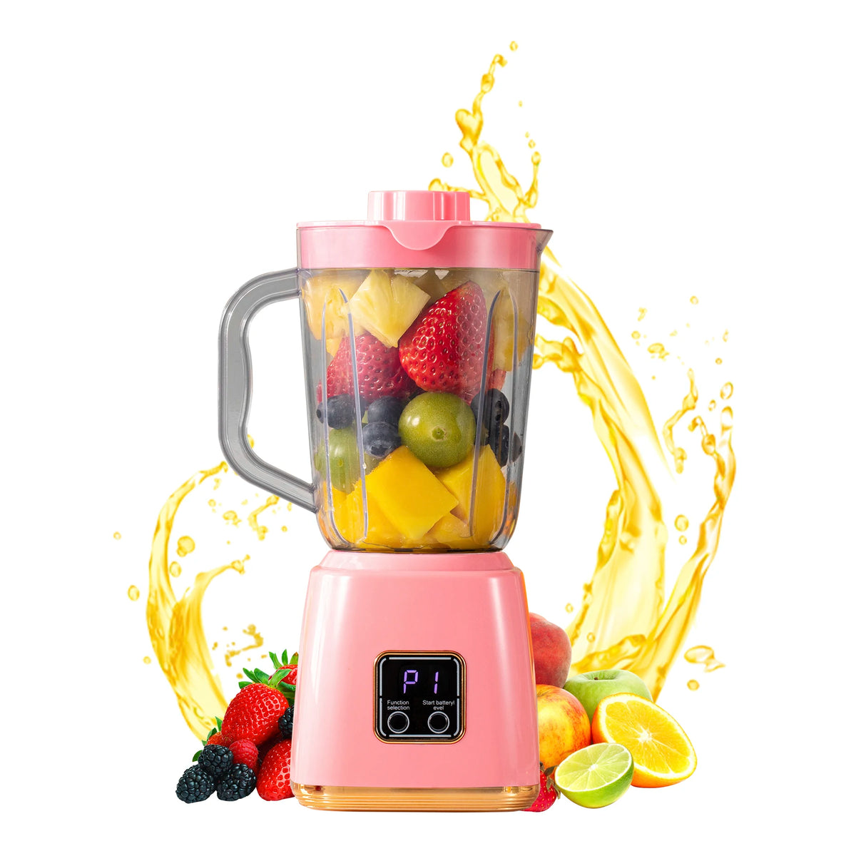 Small Household Fruit Juicer – Smoothies & Milkshakes Blender Fruit Juicer Blender PLUSH Red