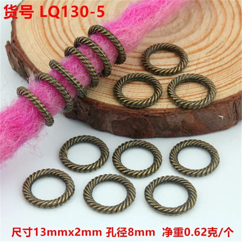 5pcs Viking Dreadlock Hair Braid Beads Cuffs Rings Gold Silver Hair Braid Cuffs PLUSH 5pcs LQ130-5