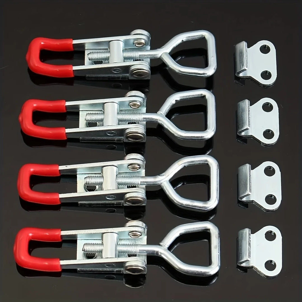 4pcs Heavy Duty Iron Adjustable Strap Latch Bolt Clamp Set Latch Clamp Set PLUSH