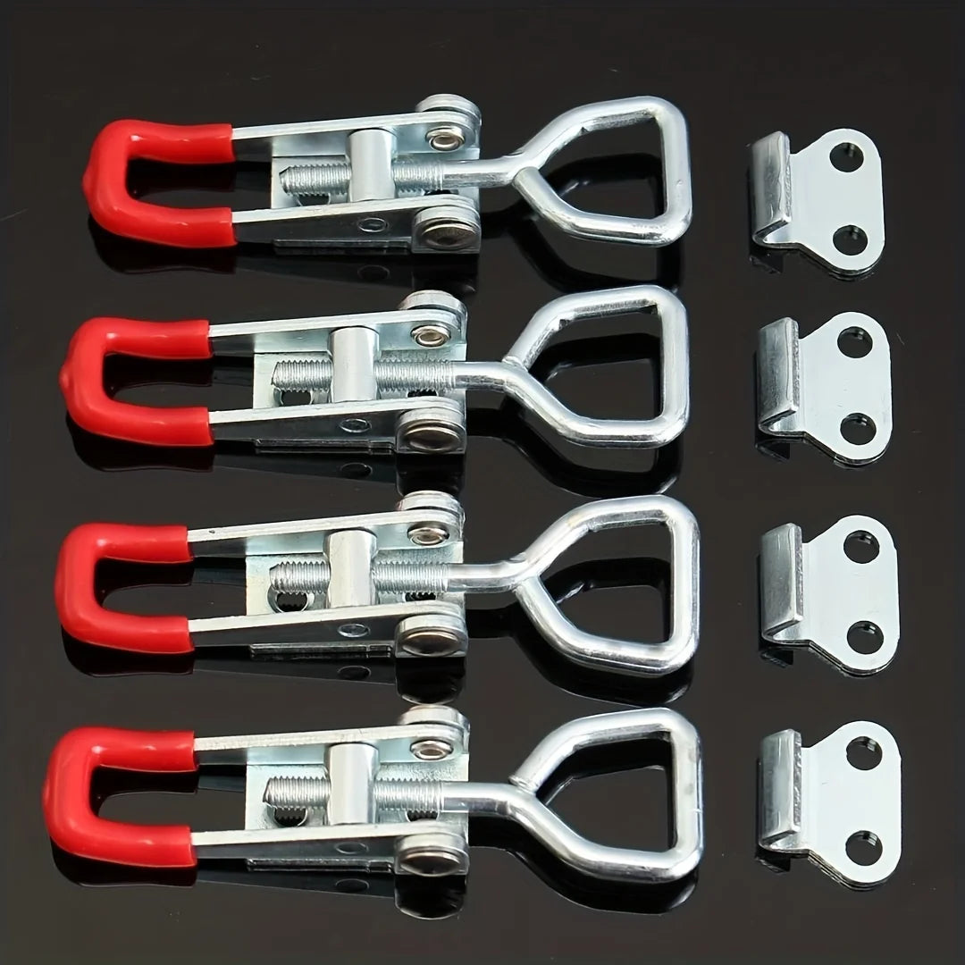 4pcs Heavy Duty Iron Adjustable Strap Latch Bolt Clamp Set Latch Clamp Set PLUSH