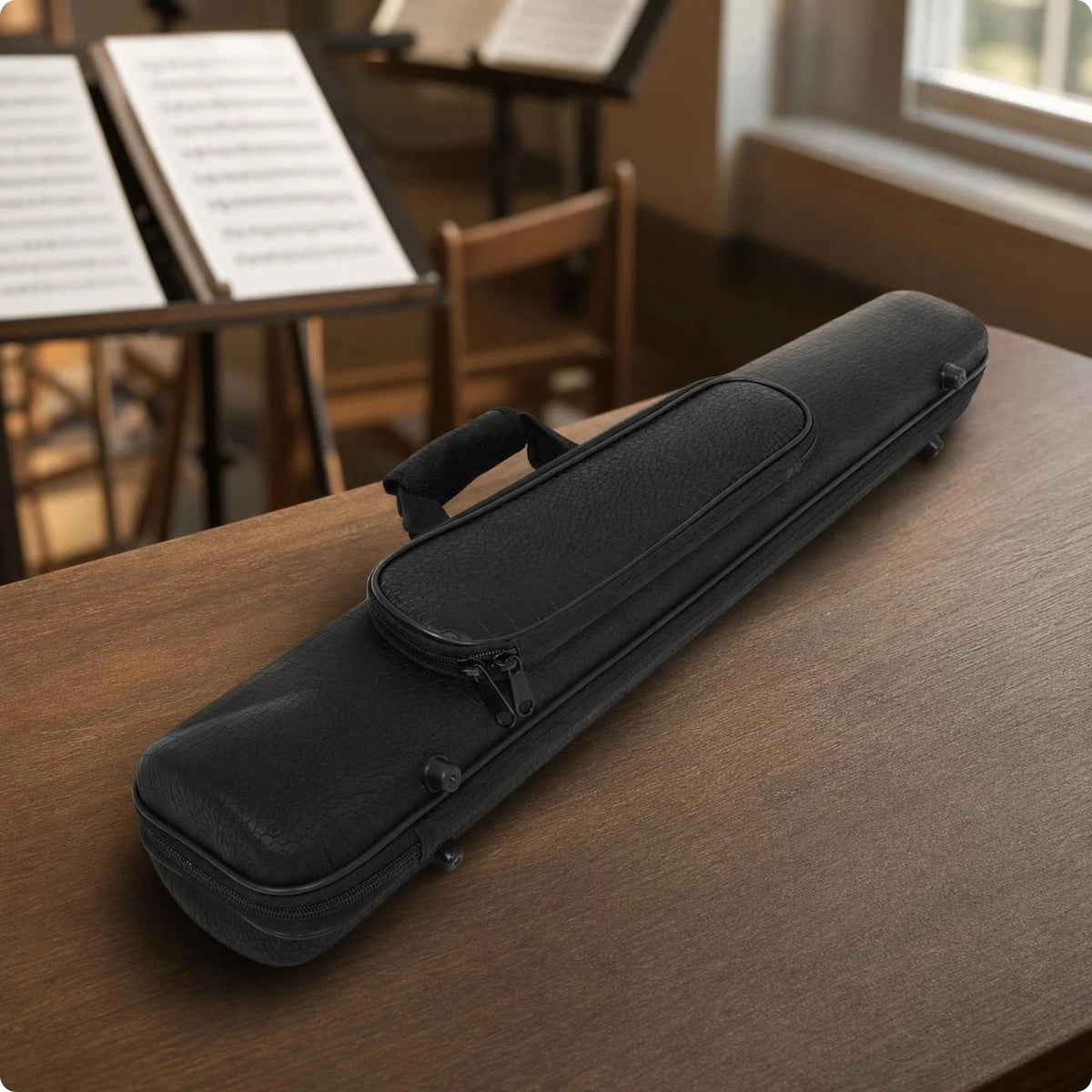 Slim Portable Clarinet Case with Pocket – Lightweight Hard Shell Clarinet Case PLUSH Black