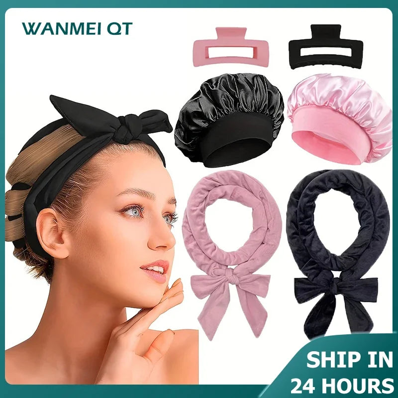 Heatless Hair Curling Set – Sleep Styling Kit 3/5/6pcs Hair Styling Set PLUSH