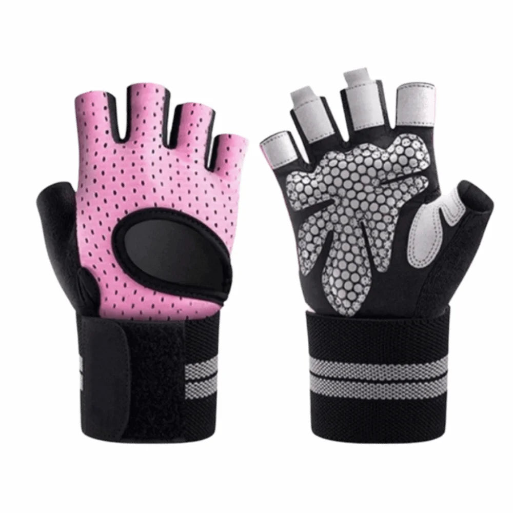 Fingerless Workout Gloves – Anti-Slip Cycling & Gym Gloves Fingerless Cycling Gloves PLUSH Pink S