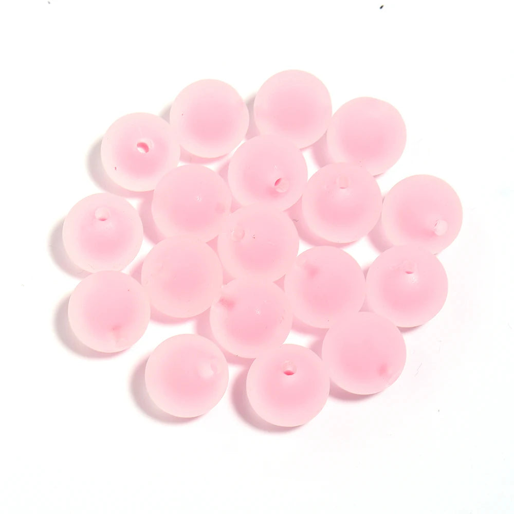 10pcs Frosted Double Layer Acrylic Round Spacer Beads 16/20mm Acrylic Spacer Beads PLUSH 16mm pink