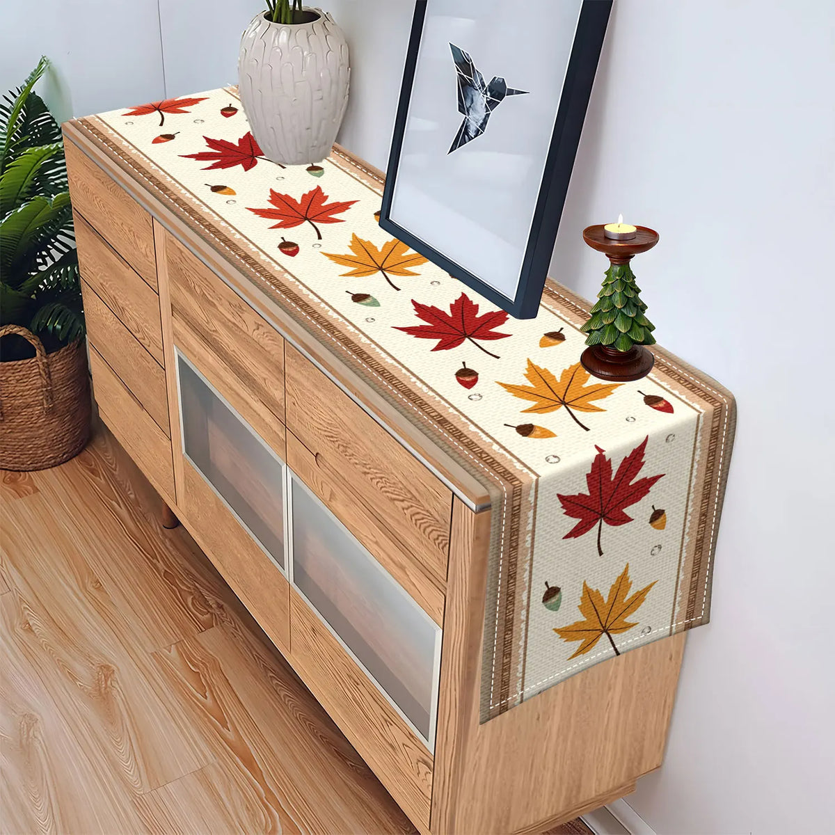 Autumn Maple Leaf Table Runner – Fall Banquet & Home Décor Table Runner PLUSH