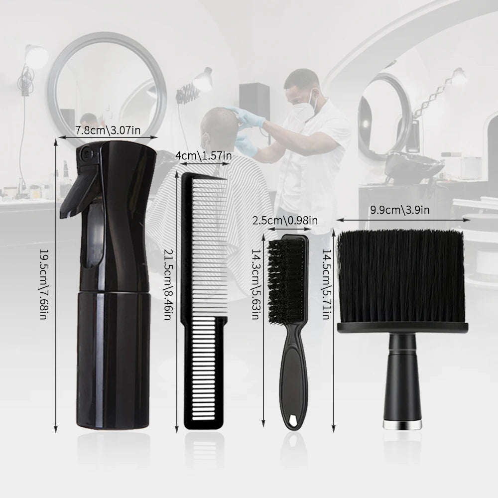 Black Hair Comb Set – Barber Tail & Styling Combs 3/4/5pcs Hair Comb Set PLUSH 4pcs set B