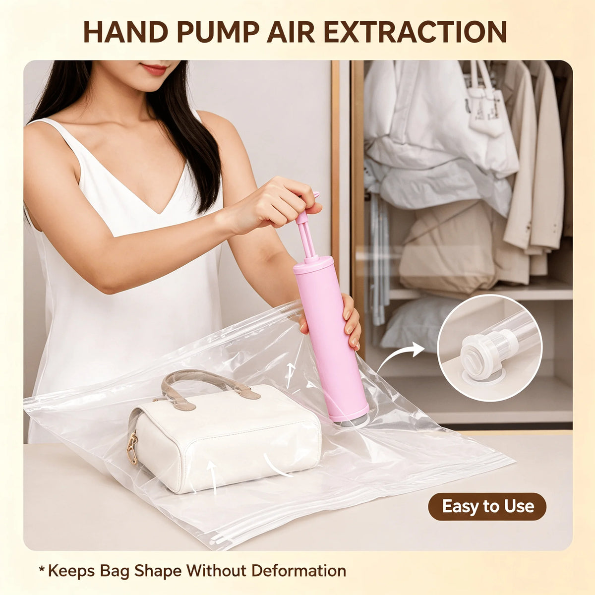 TAILI Vacuum Storage Bags for Handbags & Leather Bags Vacuum Storage Bags PLUSH