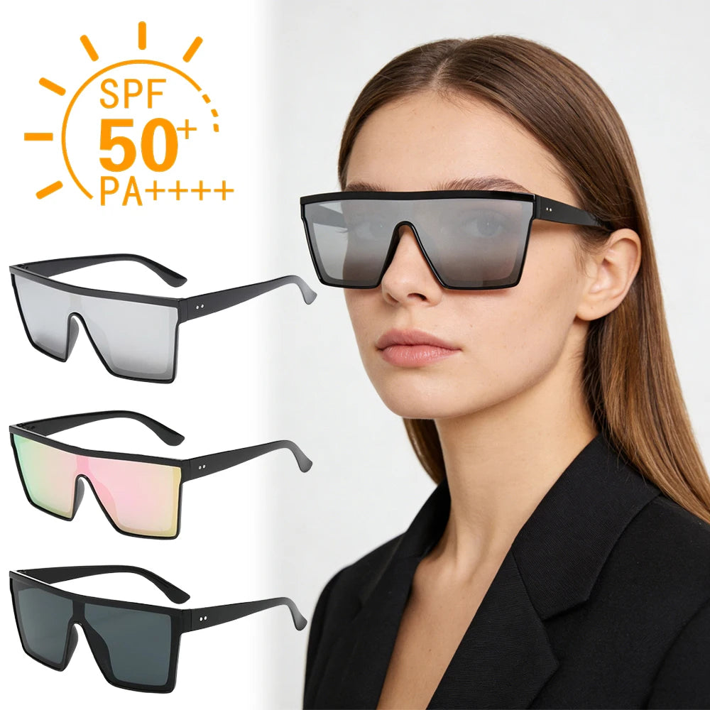 Women's Oversized Retro Sunglasses UV400 Square Sun Glasses Fashion Sunglasses PLUSH