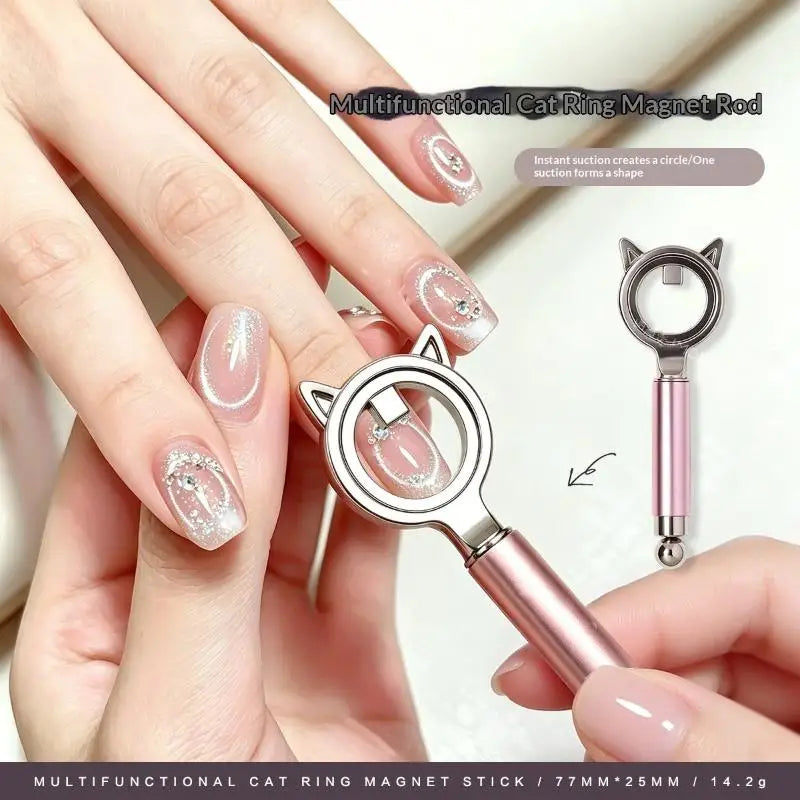 Hollow Cat Eye Nail Magnet – 3-Second Black Hole Effect Nail Art Magnet PLUSH Pink