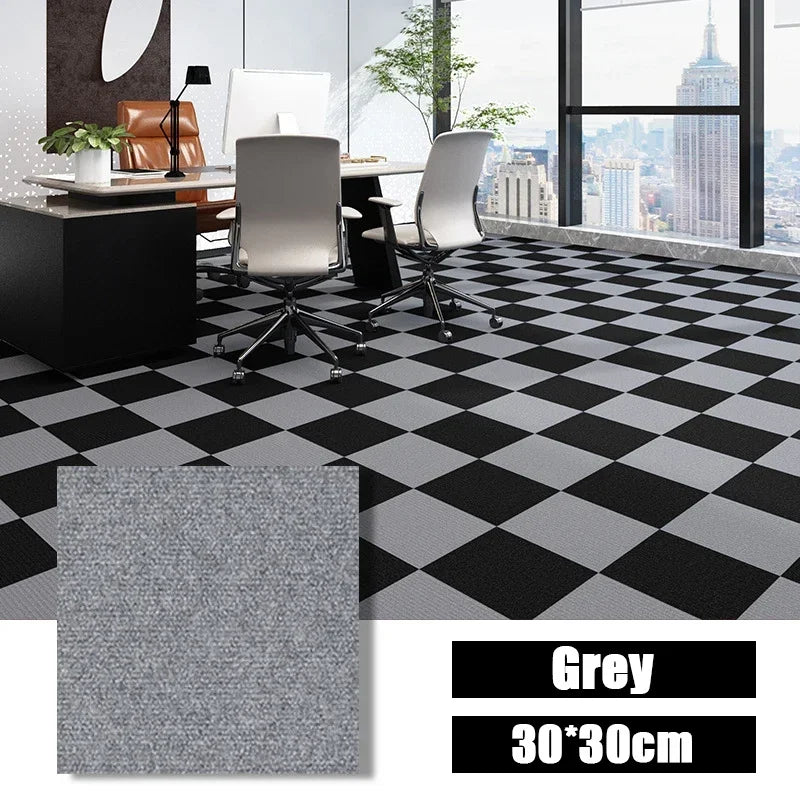 50pcs Peel & Stick Carpet Tiles 30x30cm – DIY Floor Mats Peel & Stick Carpet Tiles PLUSH Grey-1PC 30X30CM