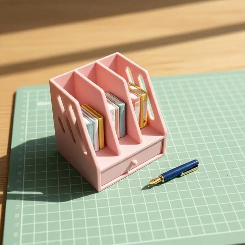 Miniature 1:12 File Basket – Dollhouse Desktop Storage Organizer Dollhouse Accessory PLUSH