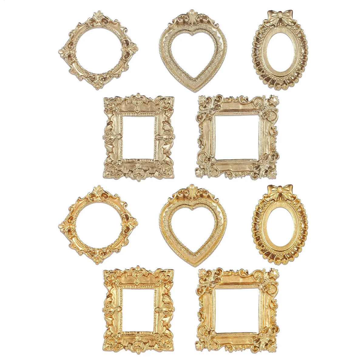 Mini Baroque Gold Resin Picture Frames Set of 5 | Desk Décor Mini Picture Frames PLUSH