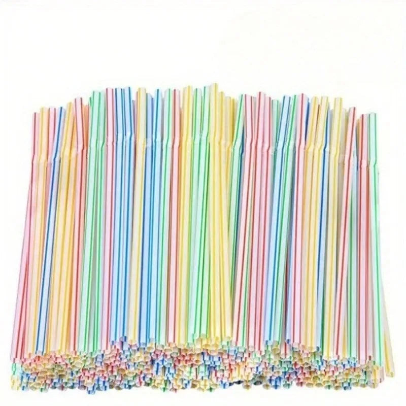 100pcs Multicolor Drinking Straws – Party, Wedding & Daily Use Drinking Straws PLUSH