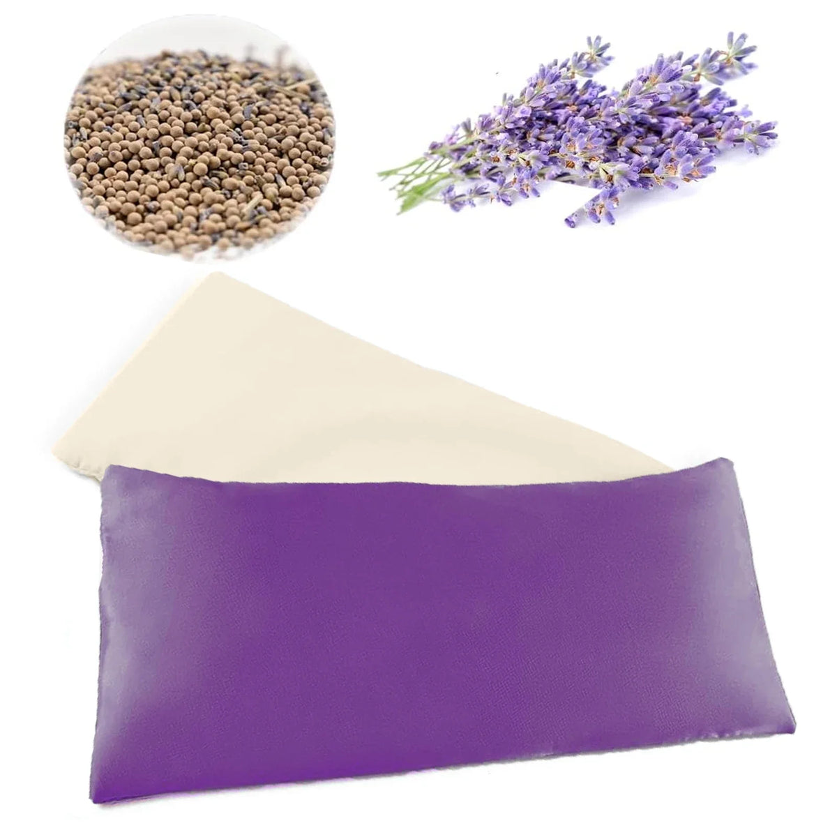Weighted Lavender Eye Pillow – Heated Yoga & Sleep Mask Aromatherapy Eye Pillow PLUSH Dark Purple