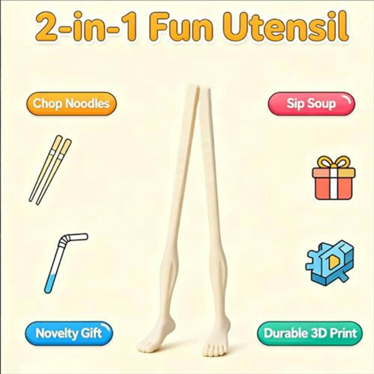 Foot-Shaped Funny Reusable Chopsticks | Novelty Kitchen Gift Novelty Chopsticks PLUSH